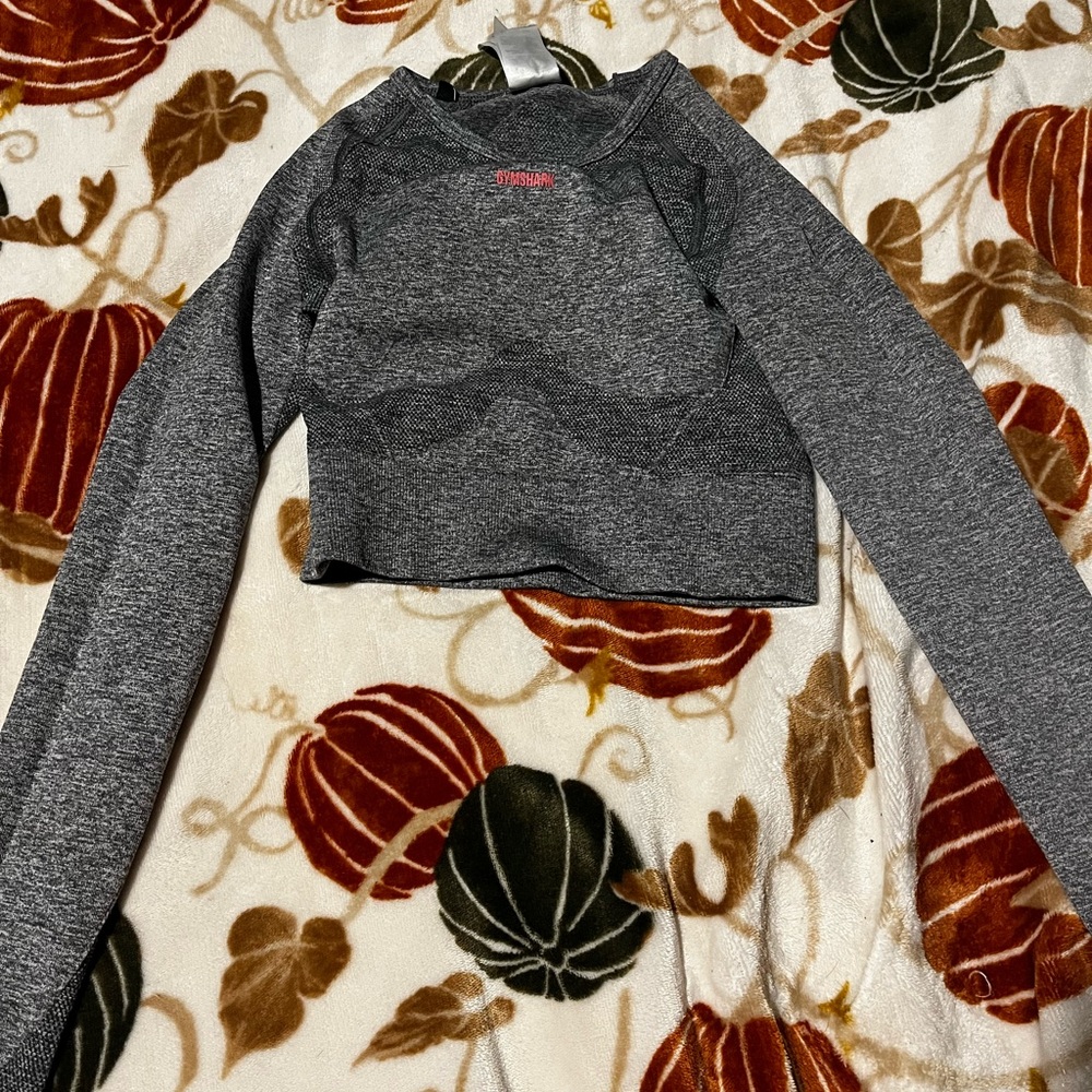 Gymshark Charcoal Long Sleeve Crop Top